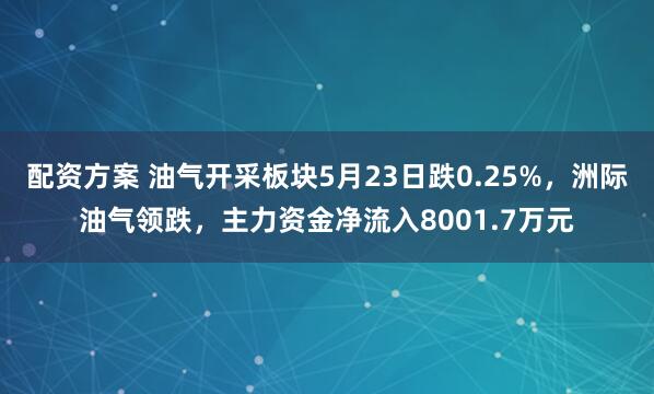 配资方案 油气开采板块5月23日跌0.25%，洲际油气领跌，主力资金净流入8001.7万元