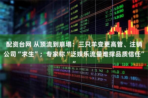 配资台网 从顶流到崩塌：三只羊变更高管、注销公司“求生”；专家称“泛娱乐流量难撑品质信任”